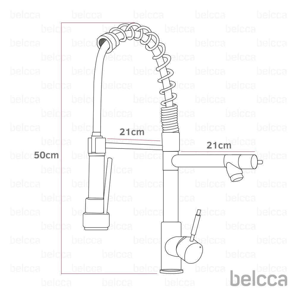 Torneira Gourmet 50cm com Misturador Monocomando Cromada de Bancada Belcca TGM50C-BZ