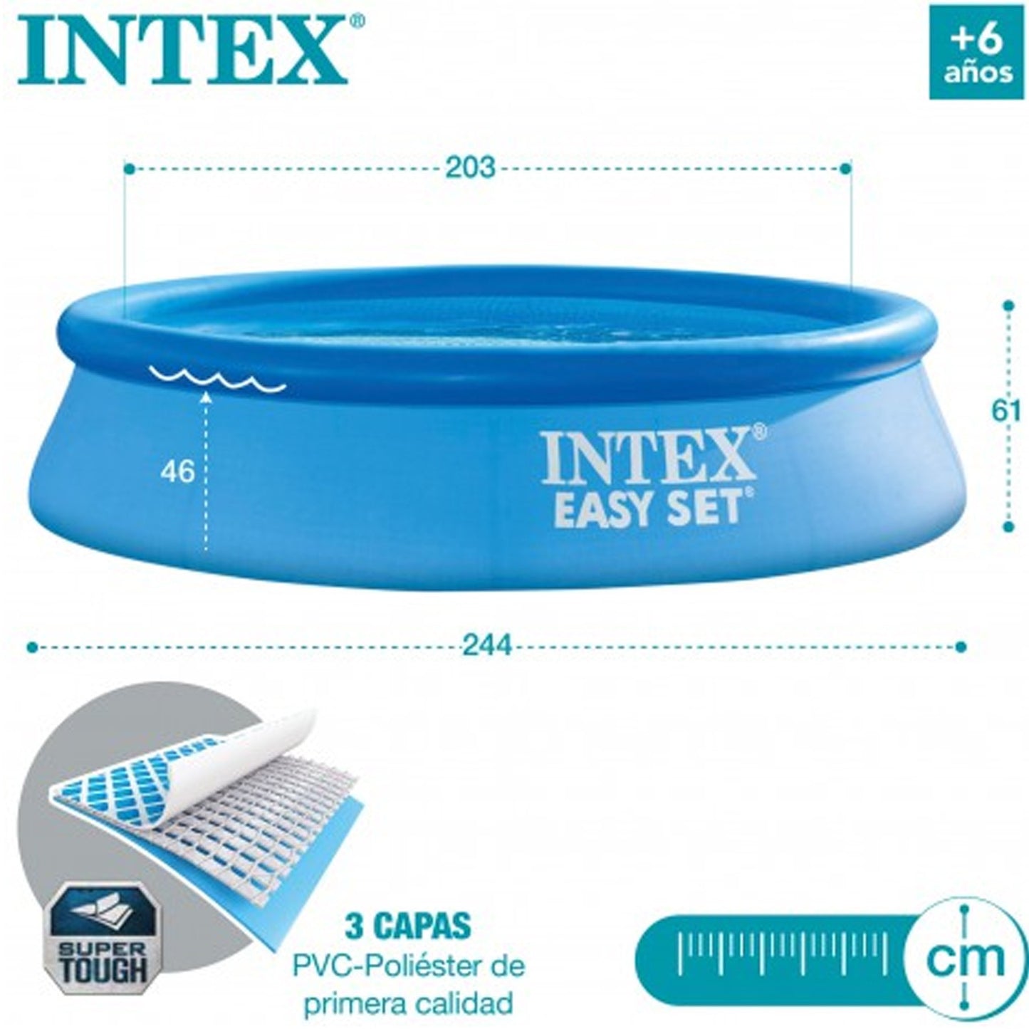 Piscina Inflável Redonda 1.942L Easy Set Intex