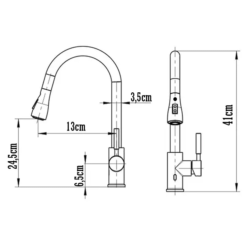 Torneira Pull Down de Pia Para Cozinha Gourmet Misturador Monocomando Giro 360º + Kit Instalação