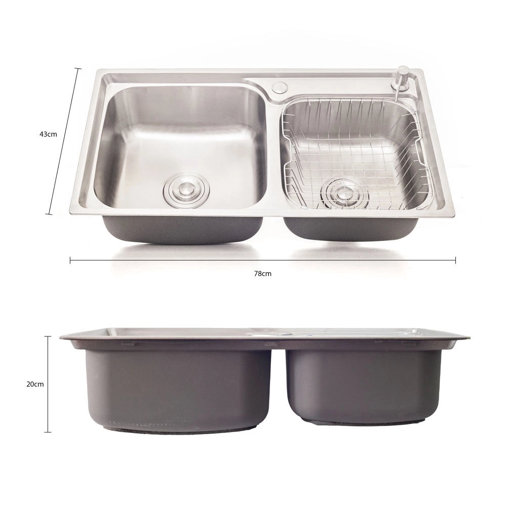 Cuba Pia Gourmet Luxo Prizi Queenbox Aço Inox 201 43x78cm Kit Completo