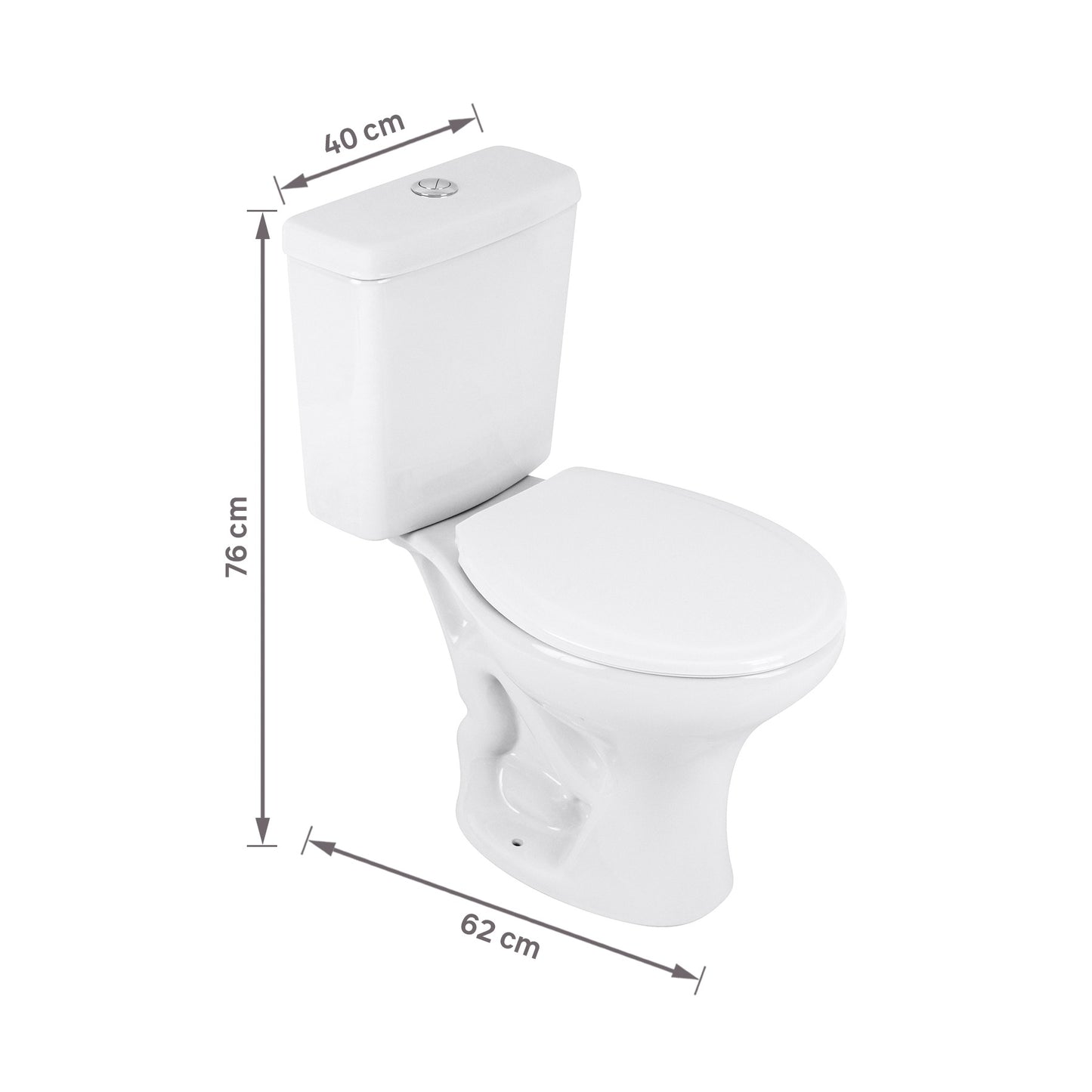 Kit Vaso Sanitário com Caixa Acoplada e Assento Branco Duplo Acionamento 3/6L Saída Vertical Saveiro Celite