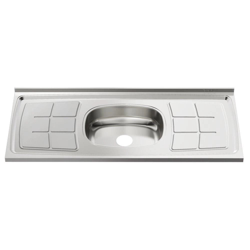 Pia Inox Ghel Plus 1500X530X95mm Cuba Central N4 Escorredor concretada sem Válvula