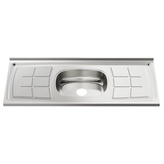 Pia Inox Ghel Plus 1500X530X95mm Cuba Central N4 Escorredor concretada sem Válvula
