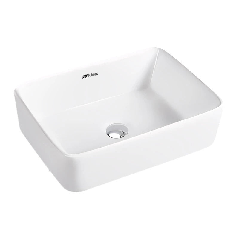Cuba Lavabo Banheiro Cerâmica Louça Retangular 48×37 Branca Apoio Tubrax – BAB0003