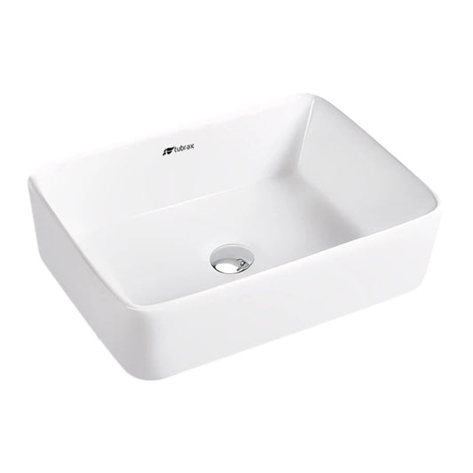 Cuba Lavabo Banheiro Cerâmica Louça Retangular 48×37 Branca Apoio Tubrax – BAB0003
