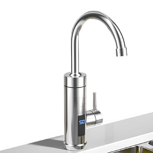 Torneira Monocomando Gourmet Cozinha Bancada Misturador Quente e Frio Elétrica 220v Prata Inox