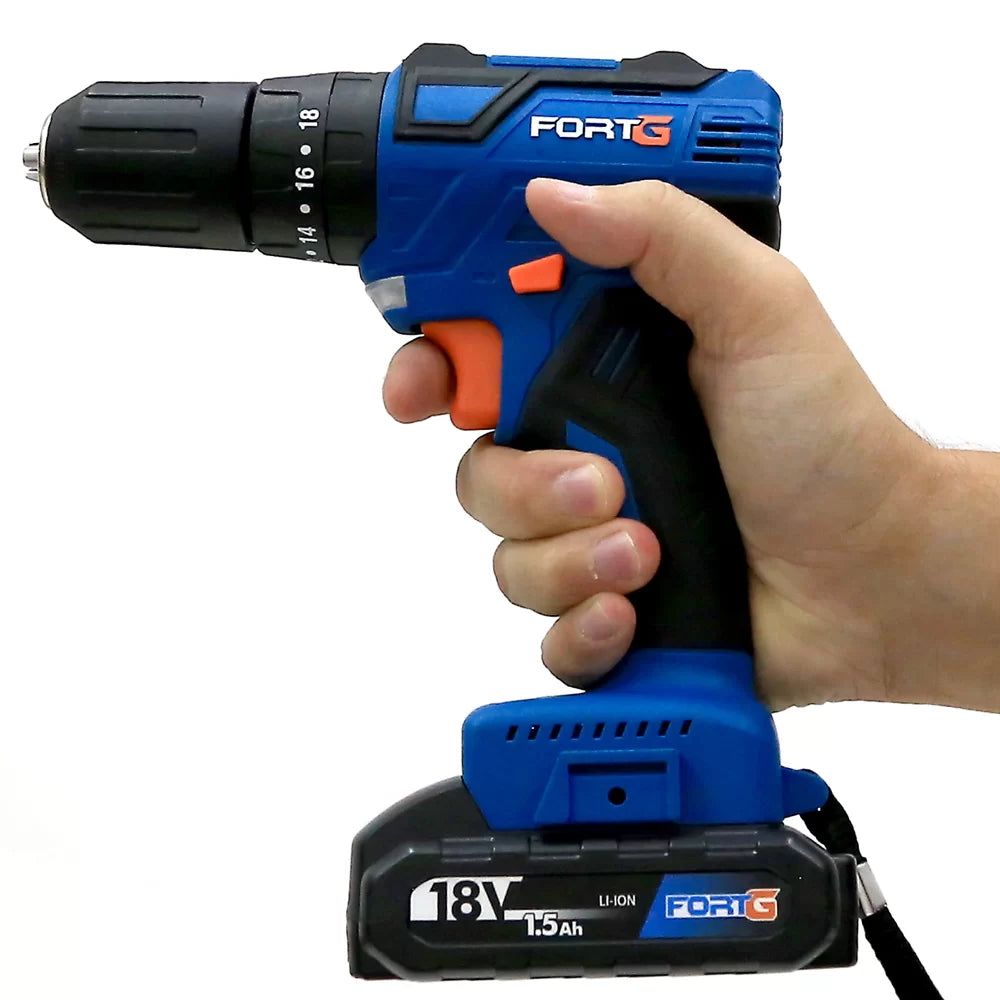 Furadeira/Parafusadeira Impacto Brushless à Bateria 18V Li-Ion 45Nm 1/2 Pol. com Carregador Bivolt e Bateria – FORTGPRO-FG3006