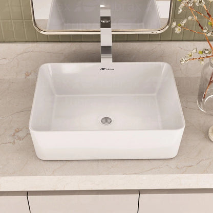 Cuba Lavabo Banheiro Cerâmica Louça Retangular 48×37 Branca Apoio Tubrax – BAB0003