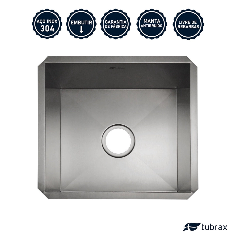 Cuba Luxo p/ Embutir Cozinha Gourmet Em Aço Inox Tubrax