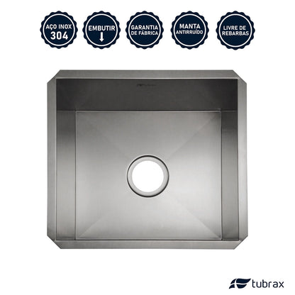 Cuba Luxo p/ Embutir Cozinha Gourmet Em Aço Inox Tubrax