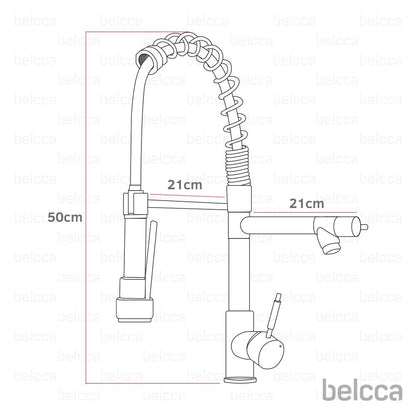 Torneira Gourmet 50cm com Misturador Monocomando Cromada de Bancada Belcca TGM50C-BZ