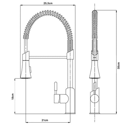 Torneira gourmet monocomando fria quente cromada 50CM – 844