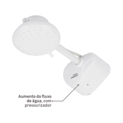 Chuveiro Elétrico Multitemperatura 220V 6800w Branco Redondo com Pressurizador Bella Ducha Lorenzetti