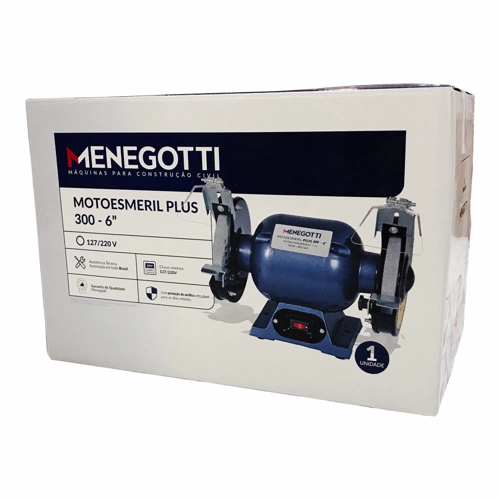 Motoesmeril 6 300w Bivolt 1/2CV 300 Plus Menegotti