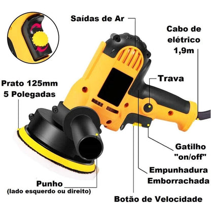 Politriz Lixadeira 5 Pol. 125Mm 700 Watts M14 Kit 5 Lixas