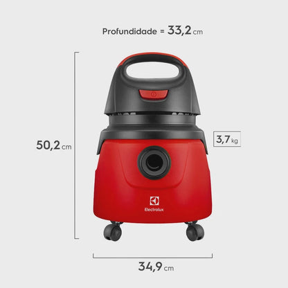 Aspirador de Pó e Água Profissional 1250W GT2000 Electrolux 10L com alcance Total de 7,7m (GT20P)