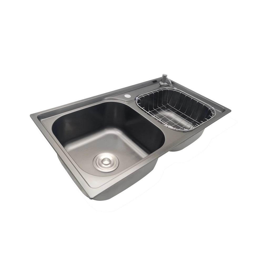 Cuba Pia Gourmet Luxo Prizi Queenbox Preta Aço Inox 201 43x78cm Kit Completo – preto