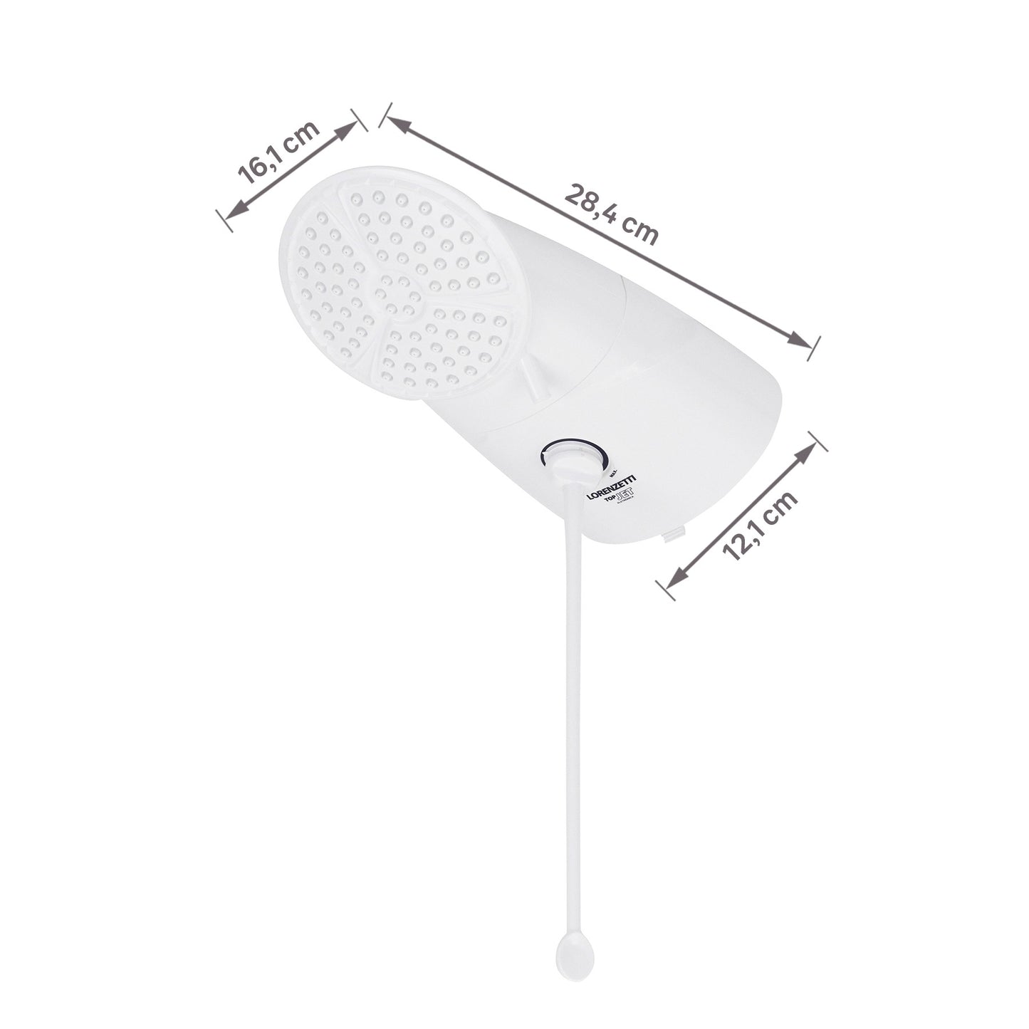 Chuveiro Elétrico Eletrônico 220V 7500w Branco Redondo Top Jet Lorenzetti