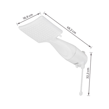 Chuveiro Elétrico Eletrônico 220V 7500w Branco Quadrado Loren Shower Lorenzetti