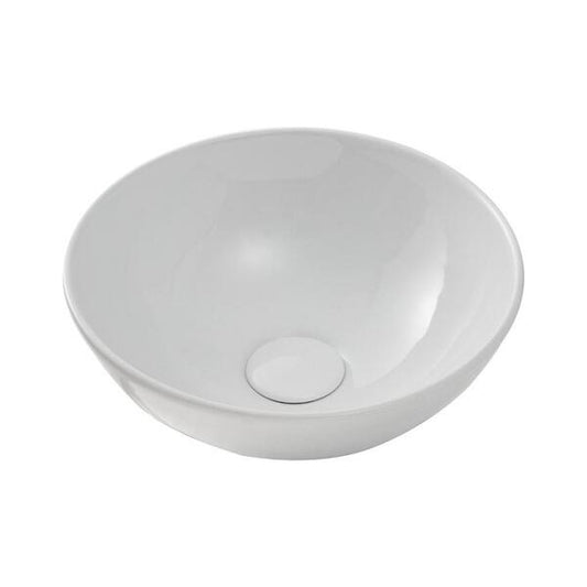 Cuba De Apoio Para Banheiro Redonda Slim Louça Cerâmica 28,5 cm Calcedônia – Branco