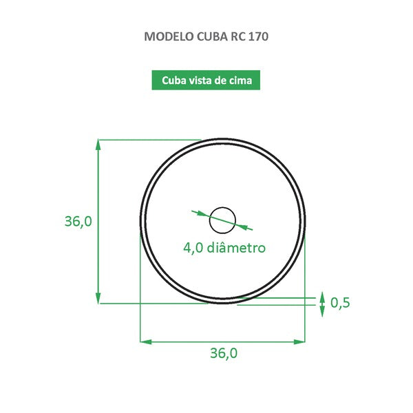 Cuba De Apoio Branca Redonda Cerâmica Reno Rc 170