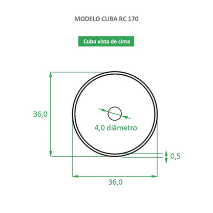 Cuba De Apoio Branca Redonda Cerâmica Reno Rc 170