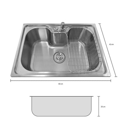 Cuba Pia Gourmet Luxo Prizi Aço Inox 201 42x60cm Kit Completo – 6042