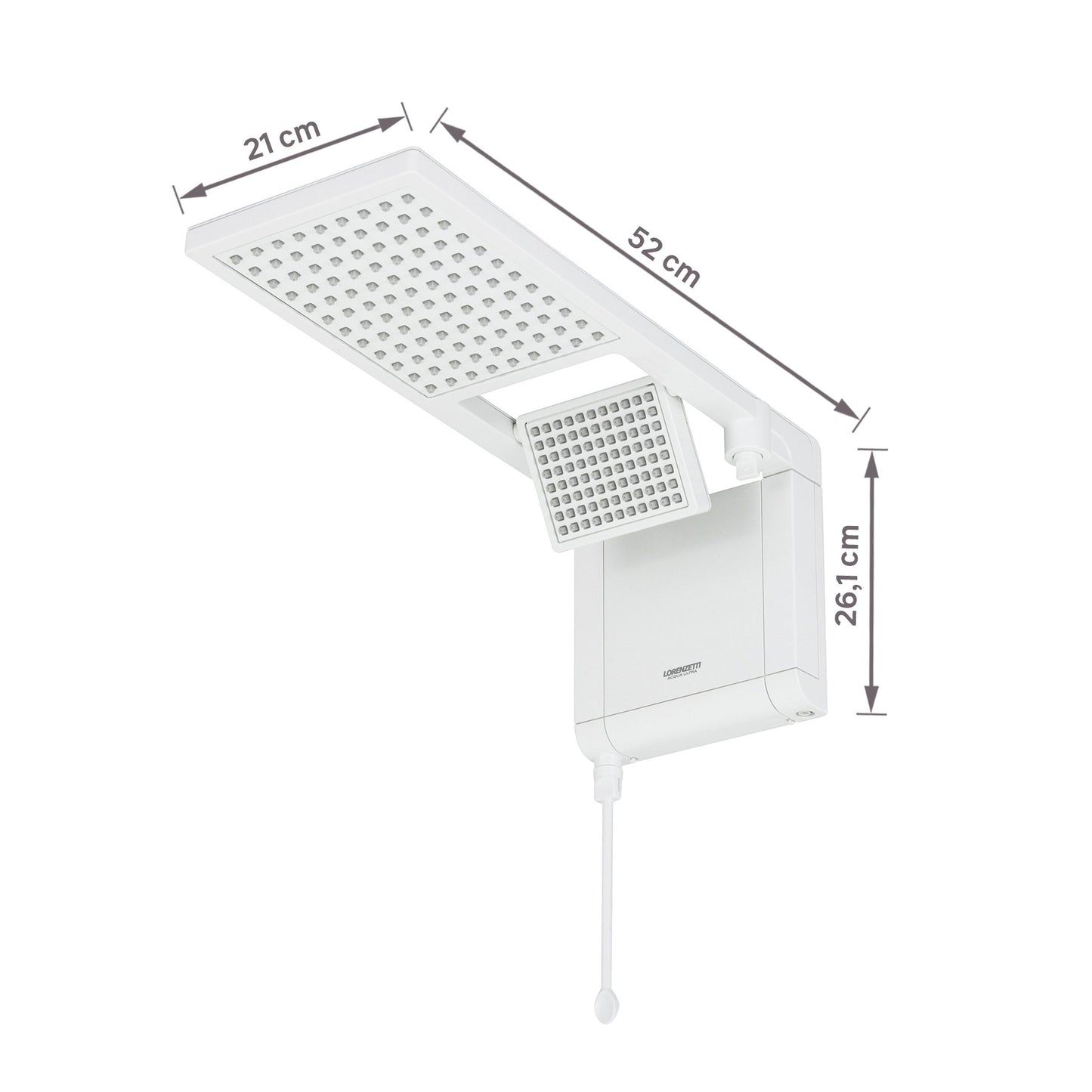 Chuveiro Elétrico Eletrônico 220V 6800w Branco Quadrado Acqua Duo Ultra Lorenzetti