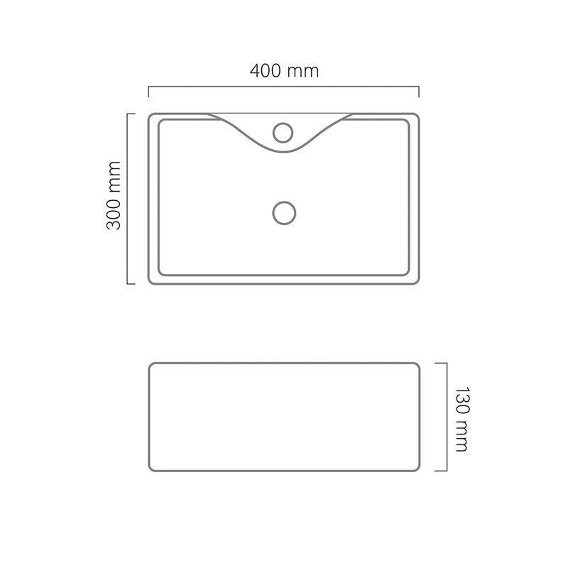 Pia Banheiro Cuba Sobrepor Louça Cerâmica Quadrada 40Cm