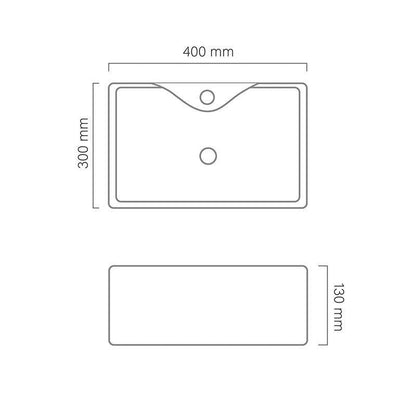 Pia Banheiro Cuba Sobrepor Louça Cerâmica Quadrada 40Cm