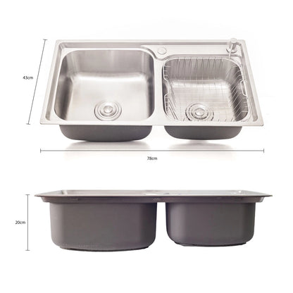 Cuba Pia Gourmet Luxo Prizi Queenbox Aço Inox 201 43x78cm Kit Completo