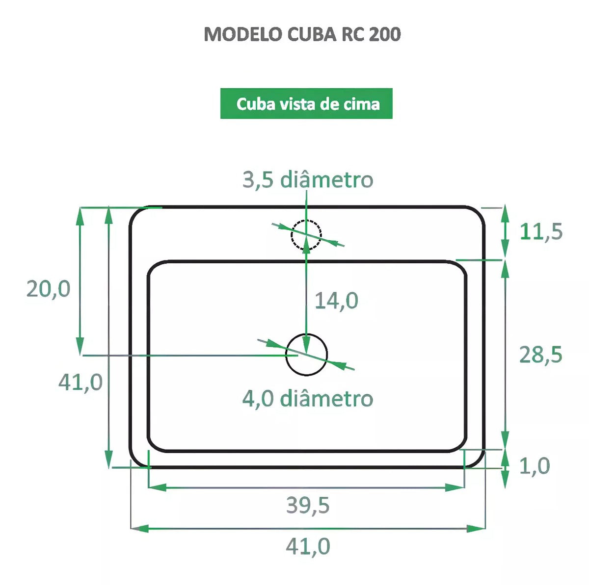 Cuba De Apoio Cerâmica Reno Rc 200