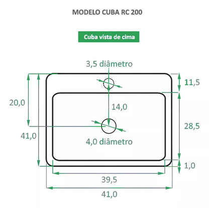 Cuba De Apoio Cerâmica Reno Rc 200