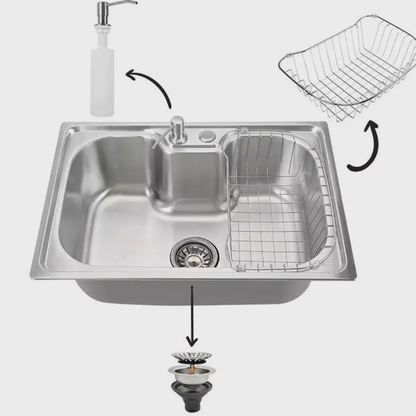 Cuba Cozinha Gourmet Luxo Aço Inox Acessorios Bancada Sifao Valvula Escorredor Copa Casa Lavanderia Restaurante