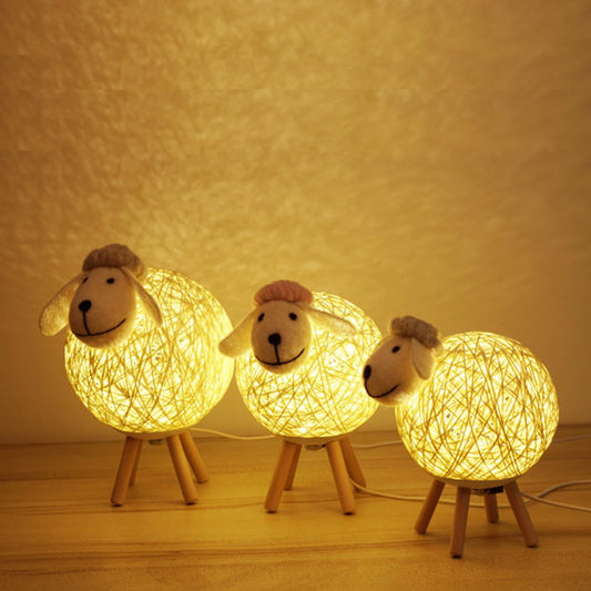Luminária de Ovelha LED Trançada à Mão
