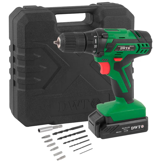 Parafusadeira Furadeira PFD012 3/8 Pol. 12V com Carregador Bivolt Maleta e Acessórios – DWT BY VONDER-6005012000