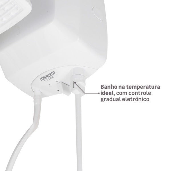 Chuveiro Elétrico Eletrônico 220V 6800w Branco Quadrado Futura Lorenzetti
