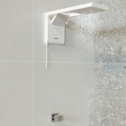 Chuveiro Elétrico Eletrônico 220V 7800w Branco Quadrado Acqua Duo Ultra Lorenzetti